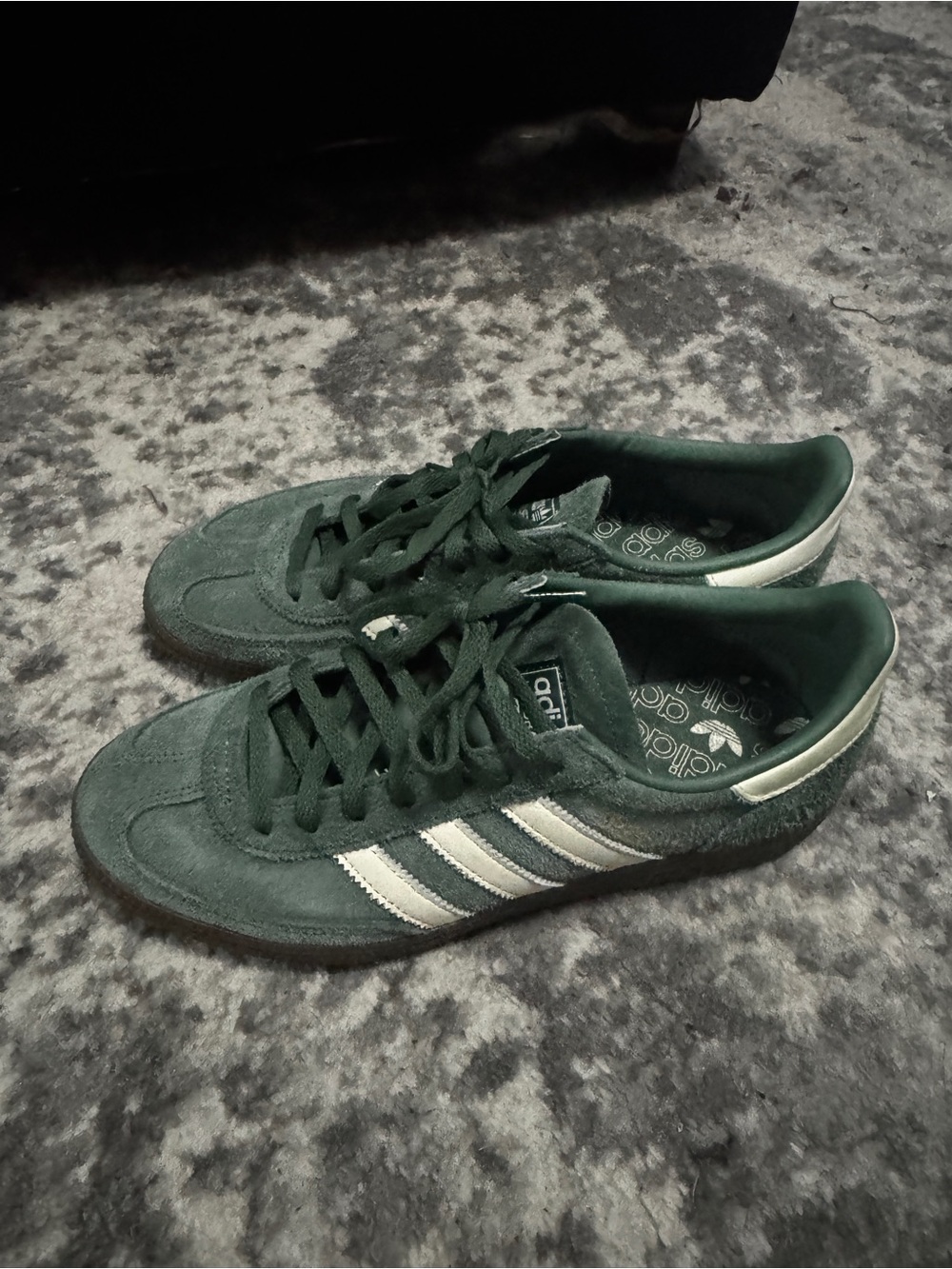 adidas Green Suede Samba Sneakers with White Stripes
